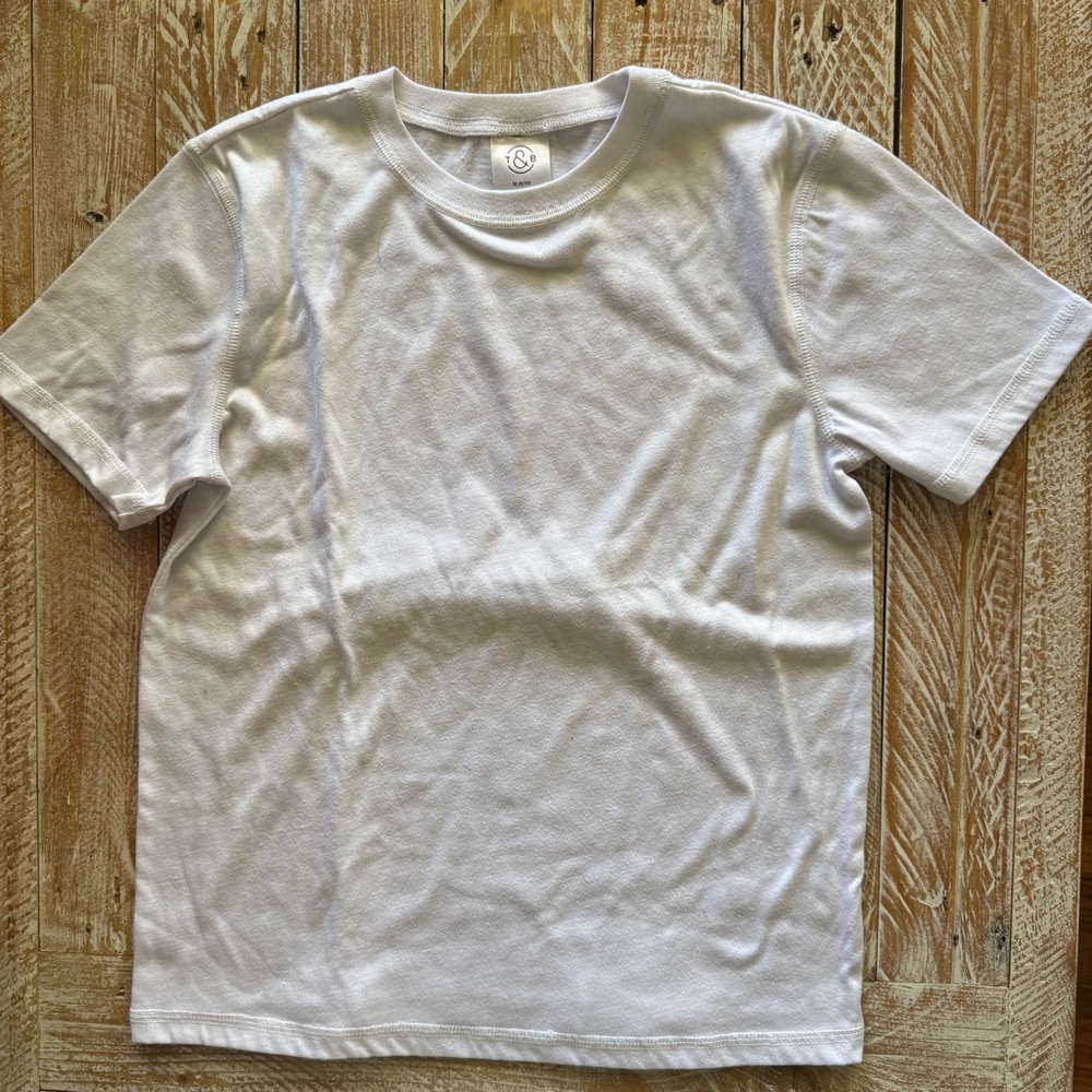 🌙T&B Boys White Short Sleeve Sleep Shirt | Size Medium (8/10)🌙
